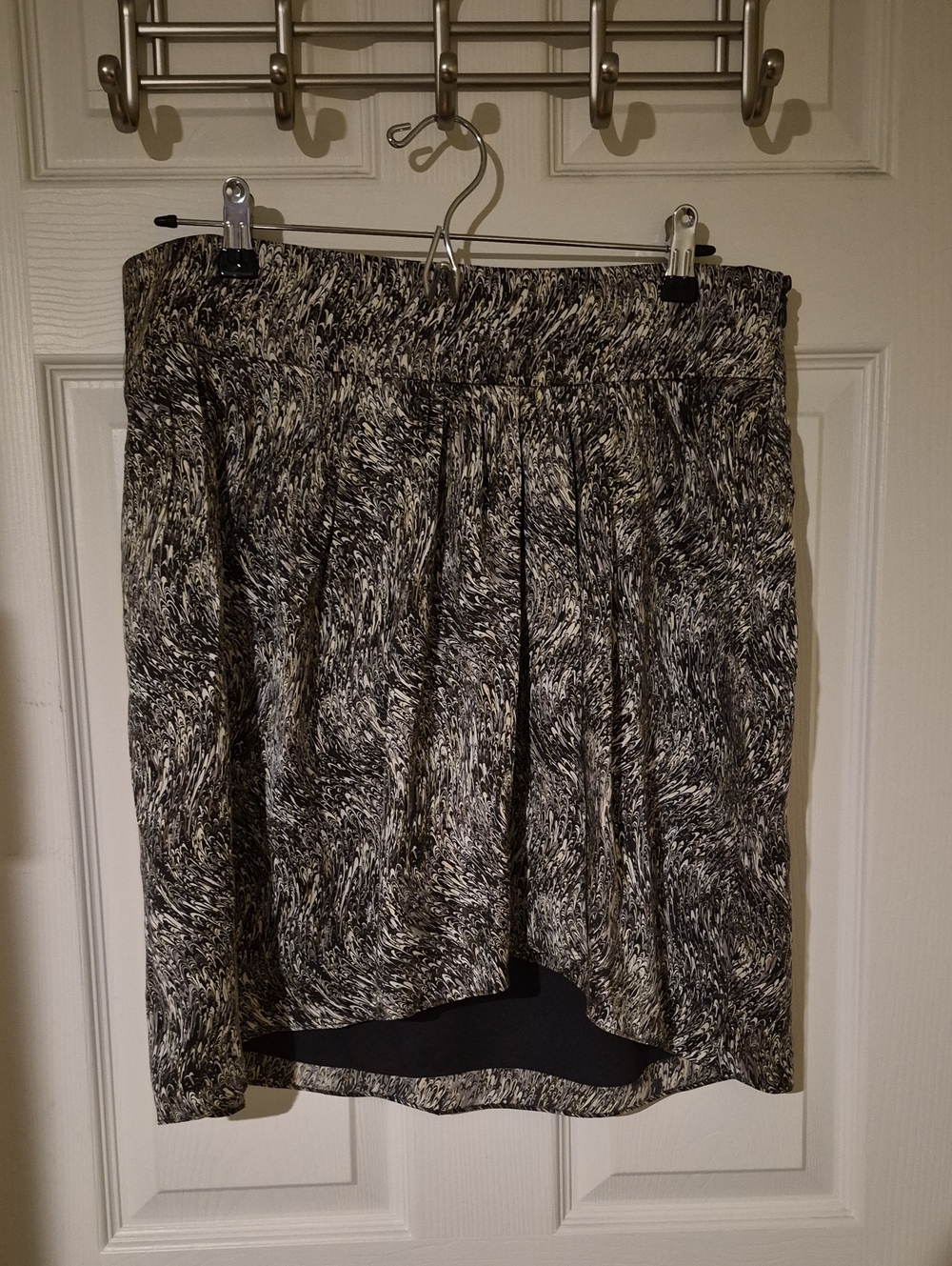 NWT Club Monaco Hayden Curved High-Low Silk Skirt Vanilla - Size 12